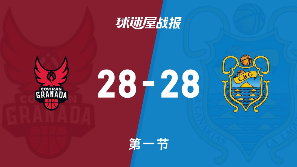 西篮甲常规赛：首节战罢，格拉纳达28-28特内里费战平