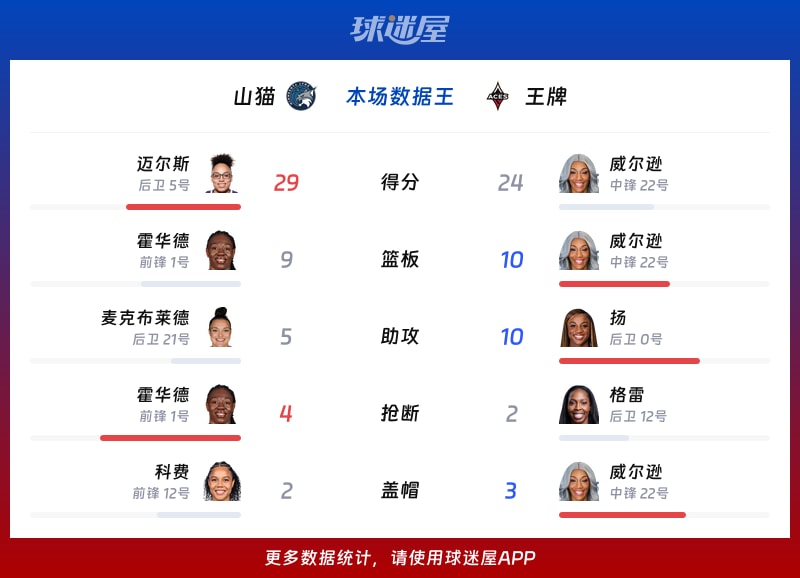 山猫vs王牌各项最佳