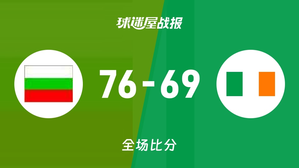 俱乐部友谊赛保加利亚女篮U20vs爱尔兰女篮U20战报：76-69，