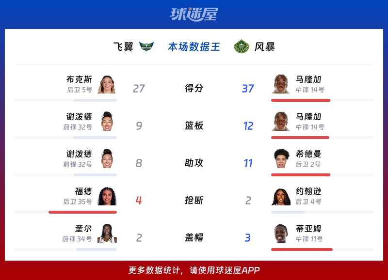 飞翼vs风暴各项最佳